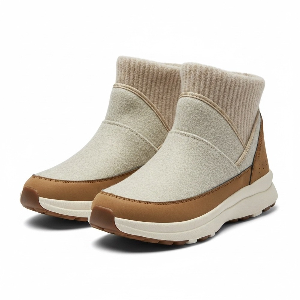 Merrell Cloud Renew Bluff Tan White Wool Pull On Winter Mid Boots Women's 10 GUC